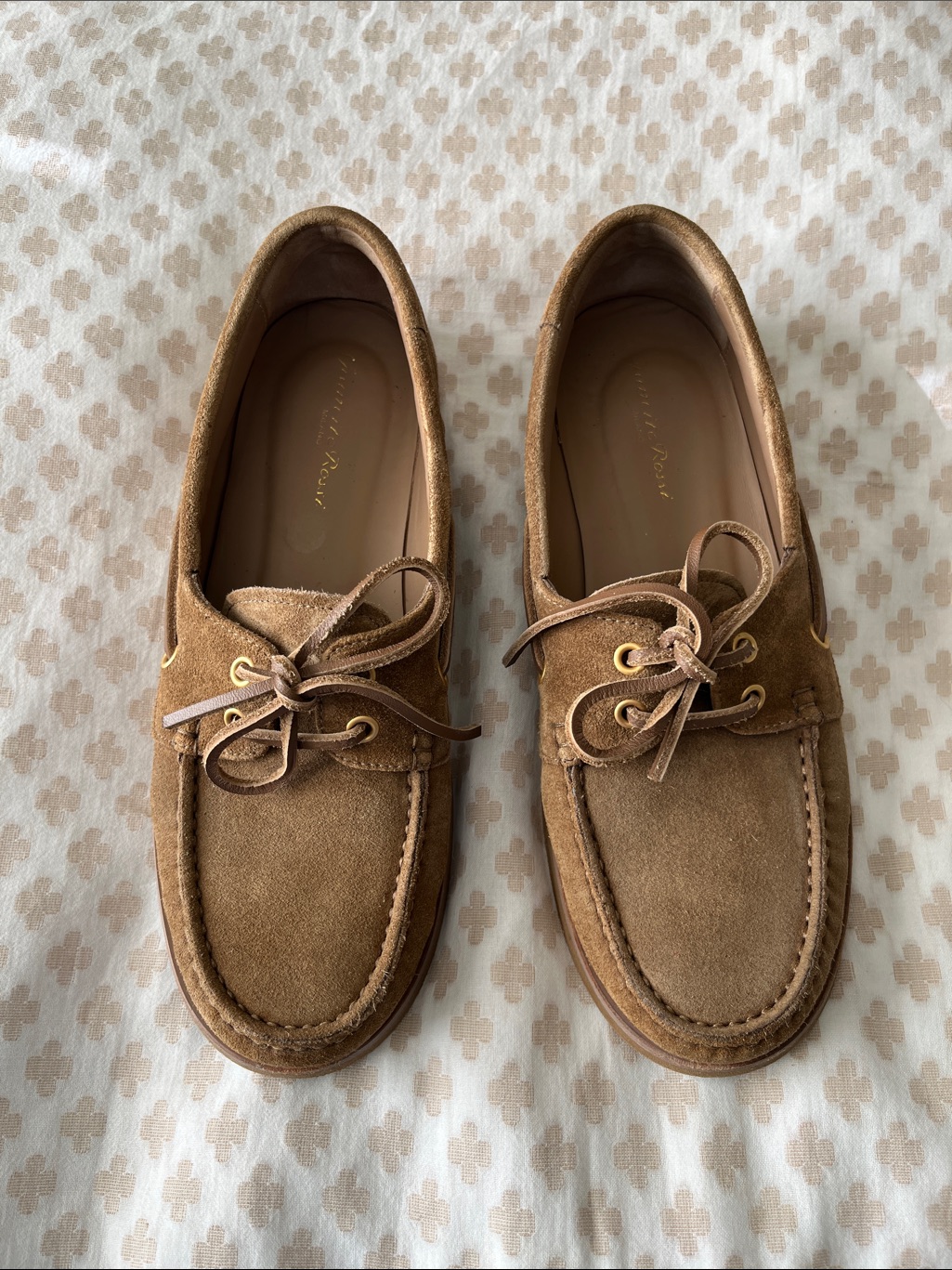 Gianvito Rossi Vande Suede Boat Shoes Loafers - Beige 38